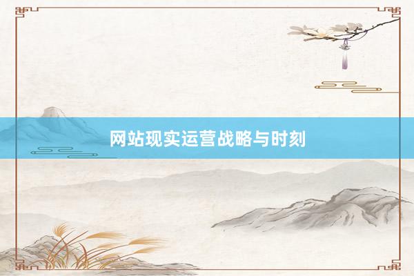 网站现实运营战略与时刻