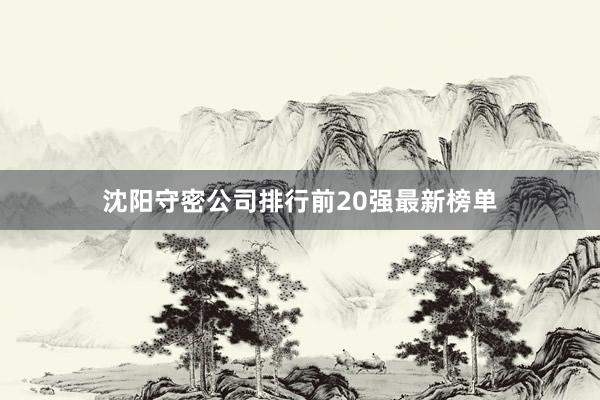沈阳守密公司排行前20强最新榜单
